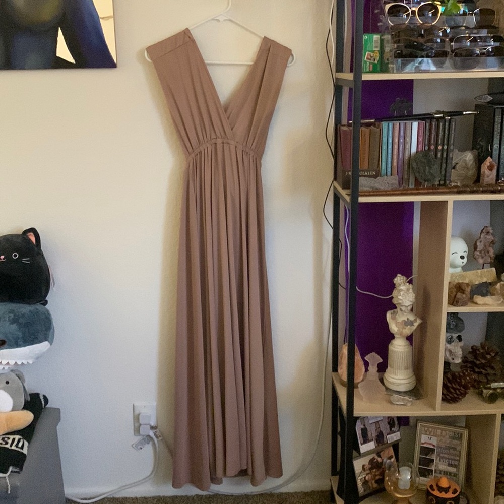 Persun Blush Pink Self Tie Dress